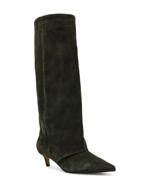 Steve Madden Black Luca Kitten Heel Knee High Boot