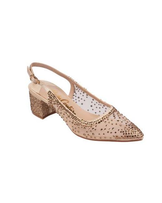 Lady Couture Pink Rhinestone Mesh Slingback
