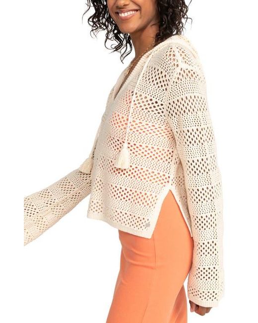 Roxy White After Beach Break Ii Cover-Up Hoodie Sweater