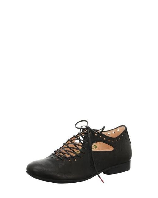 Think! Black Guad Lace-Up Flat