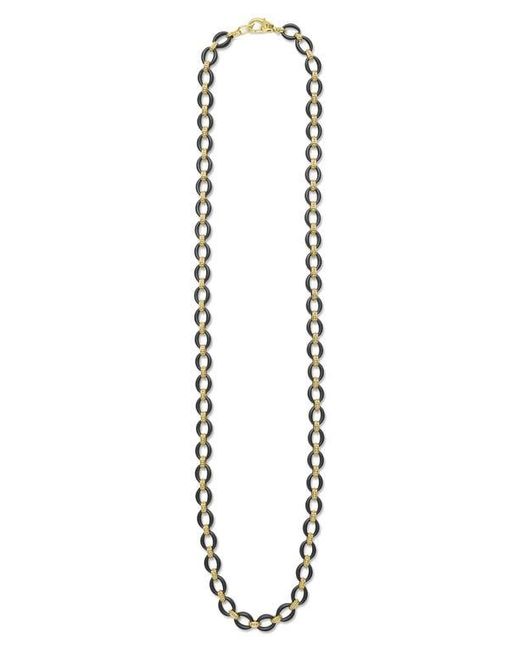 Lagos Black Anthem 18K Matte Ceramic Oval Link Necklace