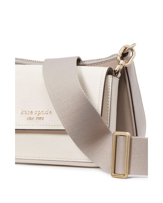 Kate Spade White Double Up Colorblock Leather Crossbody Bag