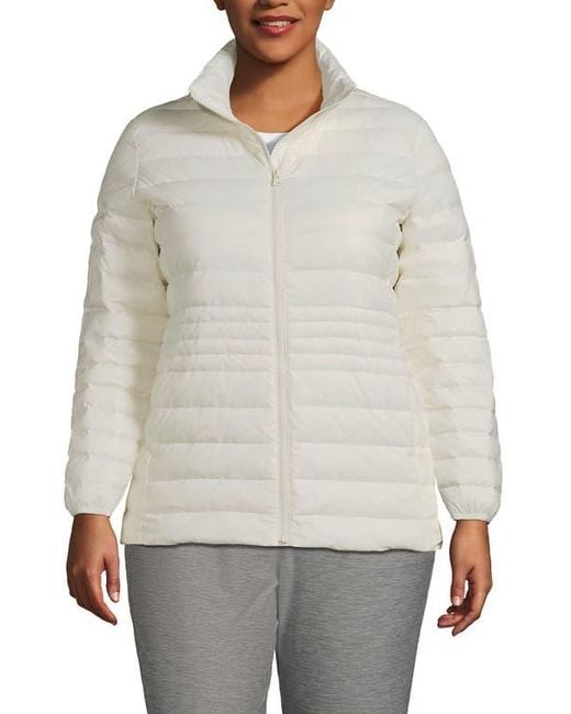 Lands' End Gray Wanderweight Ultralight Packable Down Jacket