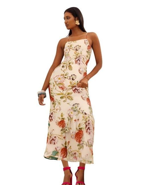Coast White Muse Strappy Floral Sequin Maxi Dress