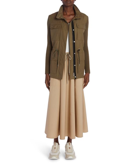 Moncler Natural Cotton Midi Skirt