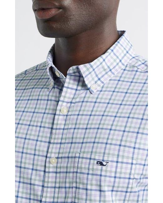 Vineyard Vines Blue Forepeak Tattersall Check Performance Button-Down Shirt for men