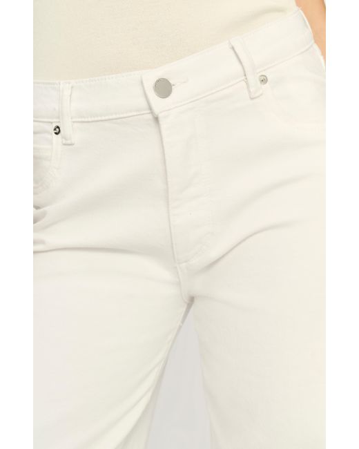 DL1961 White Thea Relaxed Tapered Boyfriend Ankle Jeans