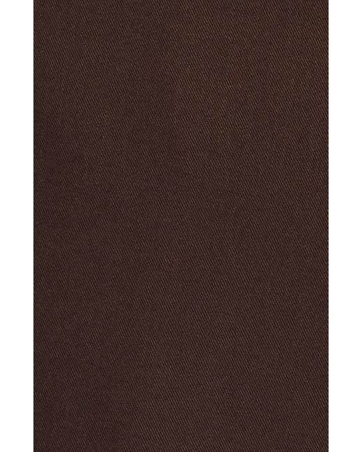 Open Edit Brown Slim Fit Solid Flat Front Stretch Suit Pants for men