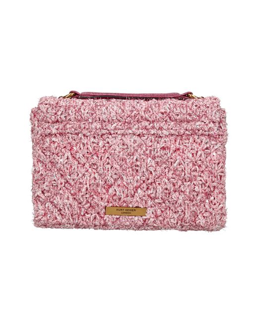 Kurt Geiger Medium Kensington Tweed Convertible Crossbody Bag in Pink Lyst
