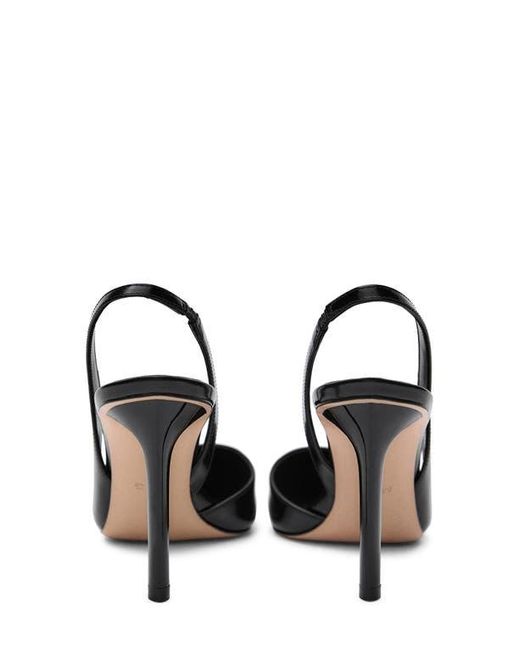 Mango Black Slingback Half D'Orsay Pointed Toe Pump