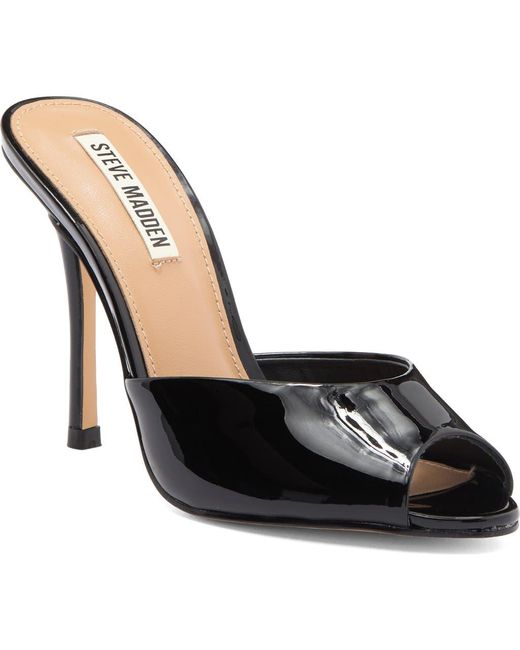 Steve Madden Black Priya Peep Toe Mule