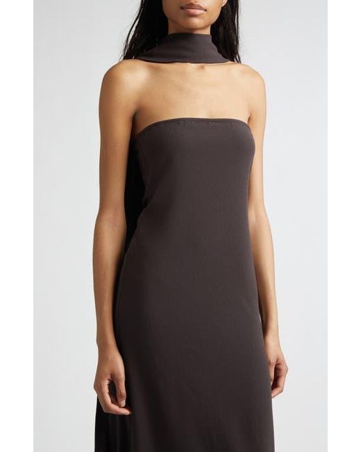 Paloma Wool Alberch Strapless Wool Blend Dress With Attached Scarf in Black | Lyst Paloma Wool Alberch Strapless Wool Blend Dress With Attached Scarf in Black | Lyst