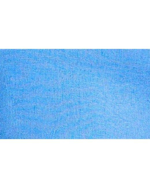 Wayf Blue Giulia Strapless Linen Blend Midi Sundress