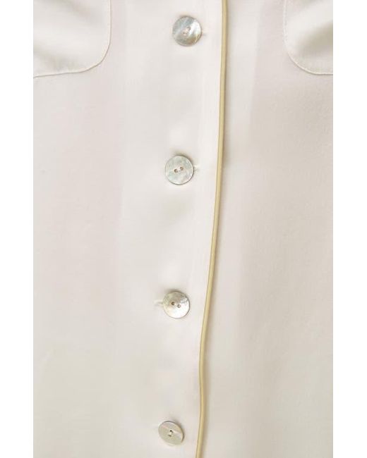 LILYSILK White Piping Silk Pajamas Set