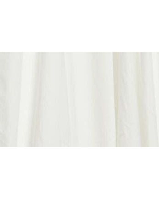 Paloma Wool White Globo Strapless Bubble Hem Midi Dress