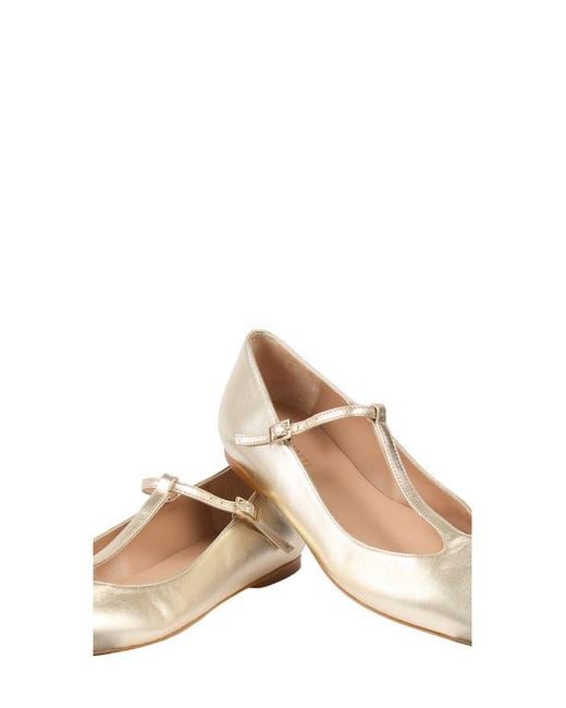 L.K.Bennett Natural Drew T-Bar Pointed Toe Flat