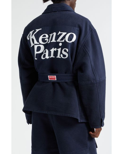KENZO Blue Verdy Logo Cotton Judo Jacket for men