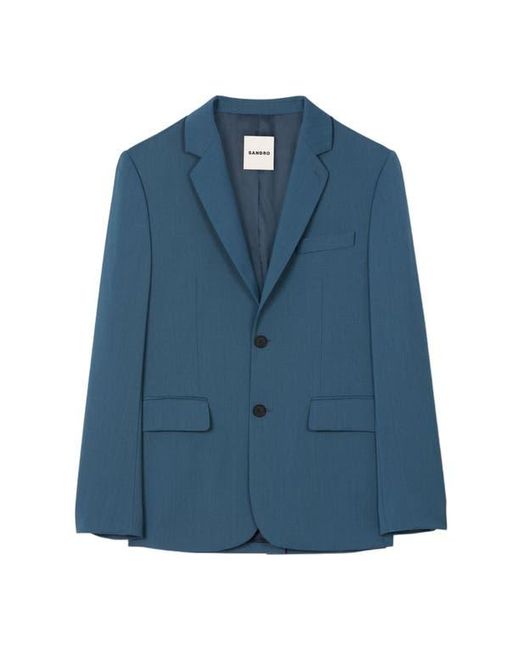 Sandro Blue Wool Suit Jacket for men