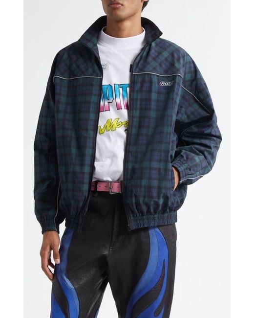 Martine Rose Oversize Plaid Track Jacket in Blue for Men | Lyst