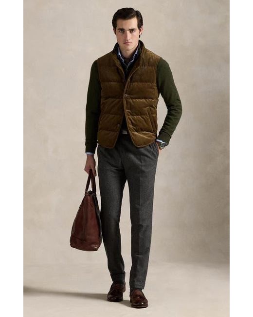 Polo Ralph Lauren Brown 12 Wale Corduroy 650 Fill Power Down Vest for men