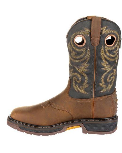 Georgia Boot Brown Carbotec Lt Waterproof Pullon Work Boot for men