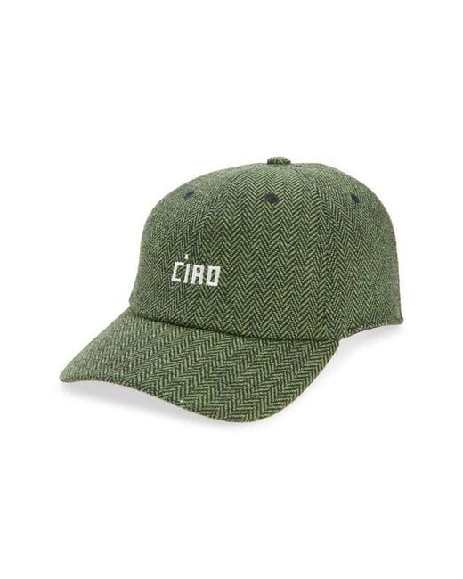 Clare V. Black Wool Herringbone Adjustable Baseball Cap