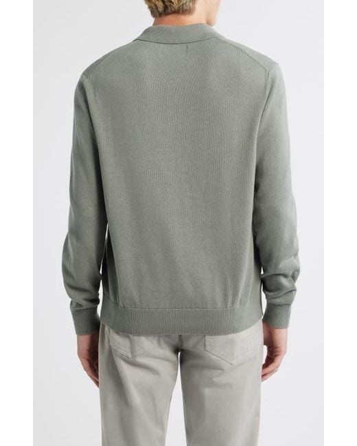 Alex Crane Gray Feather Organic Cotton Polo Sweater for men