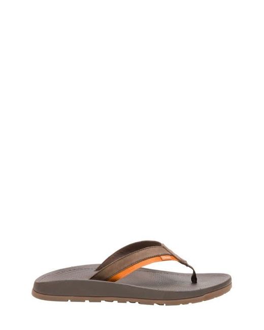 Chaco Brown Lowdown Leather Flip Flop for men