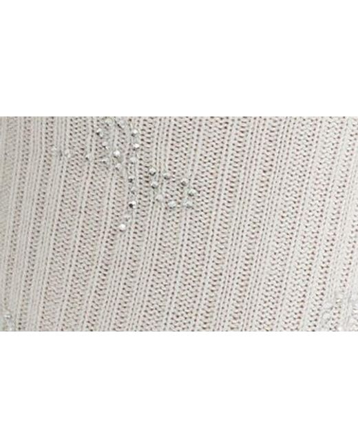 High Heel Jungle White Sweeney Crystal Mini Bow Crew Socks