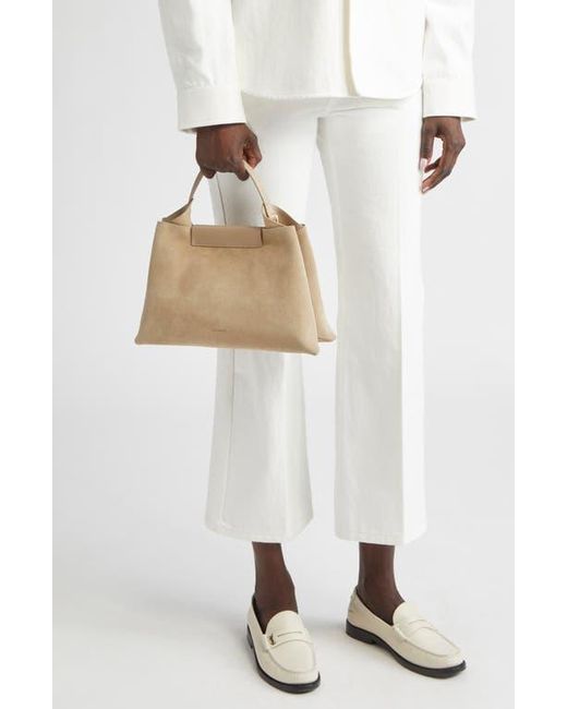 REE PROJECTS Natural Medium Elieze Suede Top Handle Bag