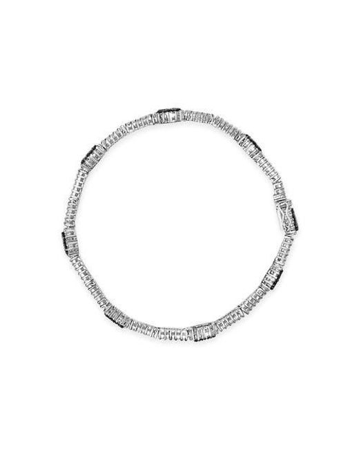 Haus of Brilliance Metallic 18K 2 3/4 Ct Diamond & Sapphire Double Row Link Bracelet