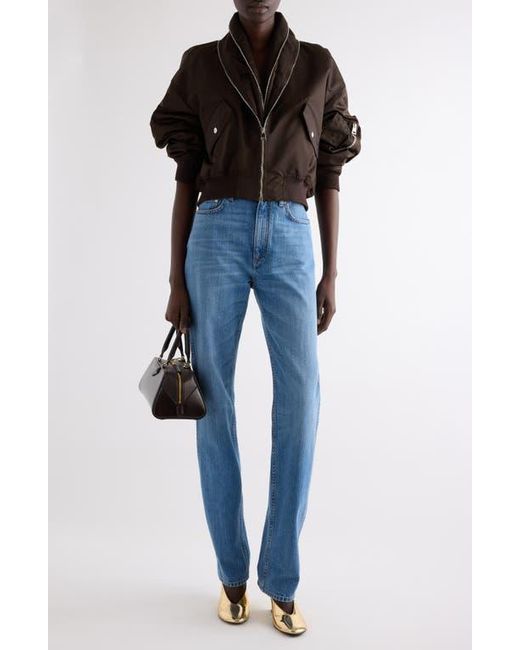 Givenchy Blue Zip Shawl Collar Bomber Jacket