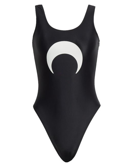 MARINE SERRE Black Active Jersey One-piece Swimsuit