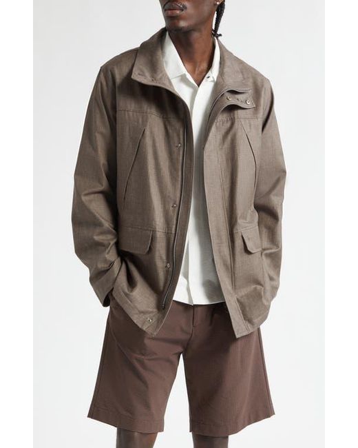 Herno Brown Storm System Long Jacket for men