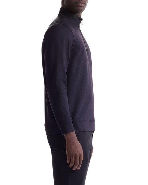Bugatchi Blue Quarter Zip Pullover for men