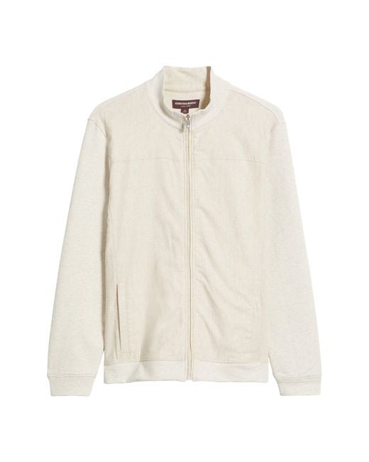 Johnston & Murphy White Full Zip Knit Jacket for men