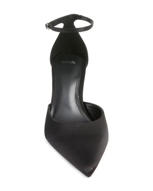 Mango Black Satin Court Pump