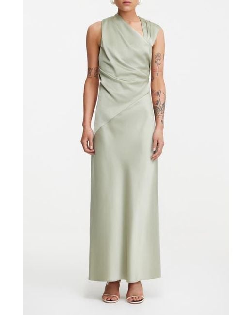 beige satin maxi dress Beige Pleated Satin Sleeveless Maternity Maxi Dress – PinkBlush