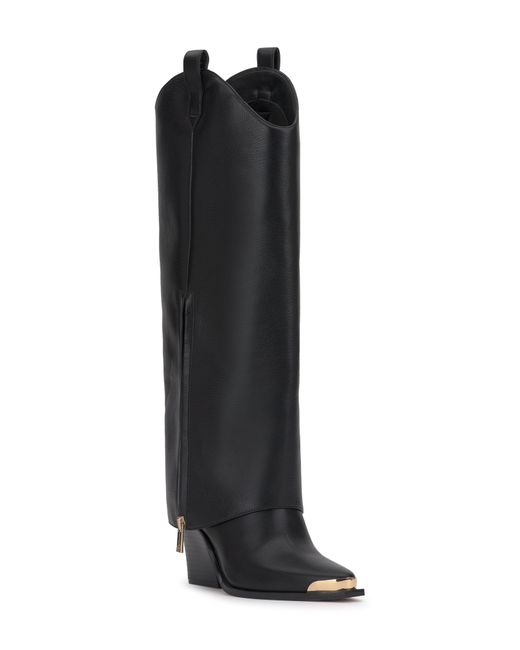 Jessica Simpson Black Astoli Foldover Shaft Western Boot