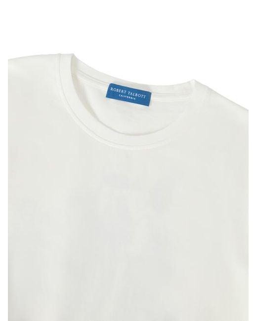 Robert Talbott White Stretch Jersey Graphic Dean Tee for men
