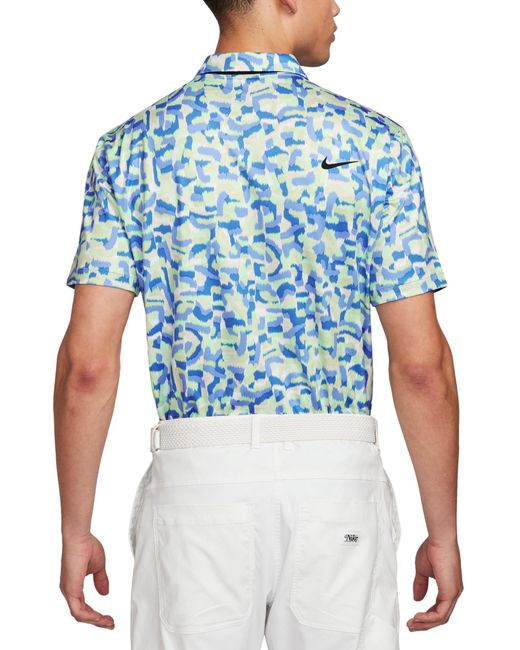 Nike Blue Dri-fit Tour Camo Golf Polo for men
