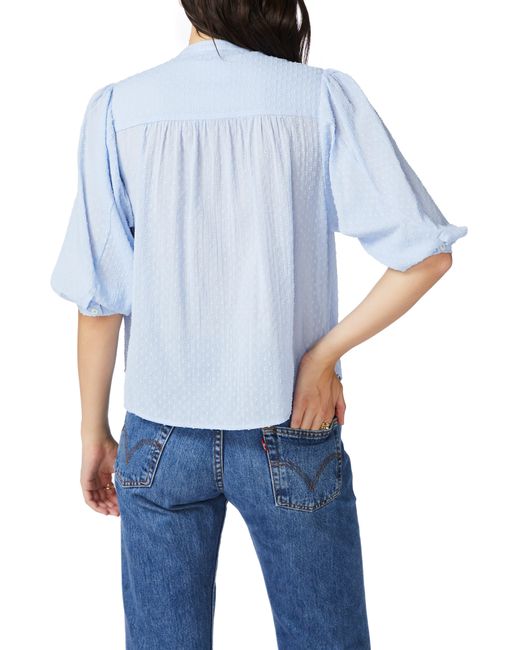 Court & Rowe Blue Clip Dot Short Sleeve Cotton Shirt