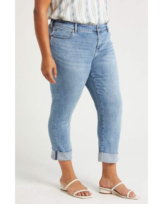 Liverpool Los Angeles Blue Charlie Cuffed Mid Rise Crop Slim Jeans