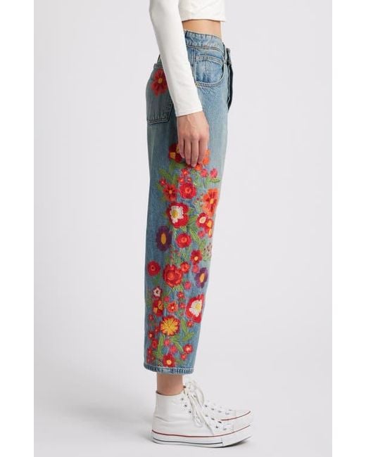 【FETICO】FLOWER EMBROIDERED WIDE JEANS FETICO(フェティコ)のFLOWER EMBROIDERED WIDE JEANS(デニム)の
