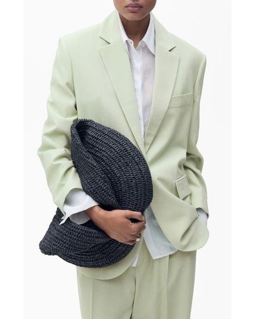Mango Gray Straight Fit Suit Jacket