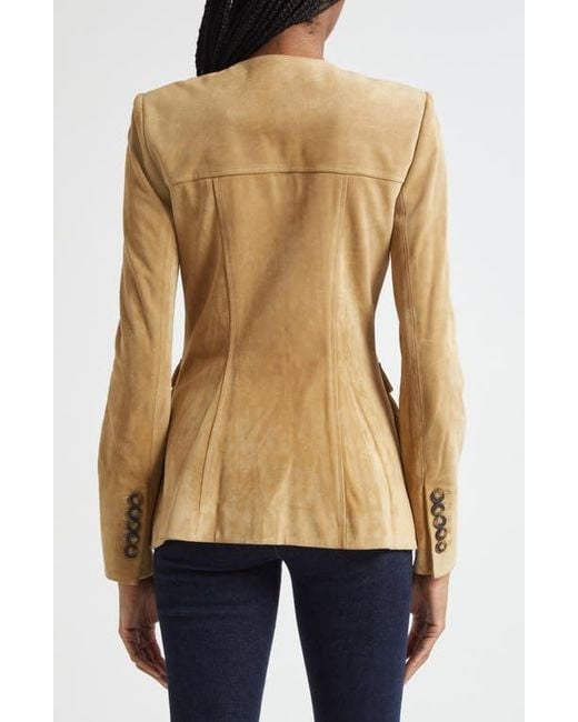 Veronica Beard Blue Orrin Suede Cargo Jacket