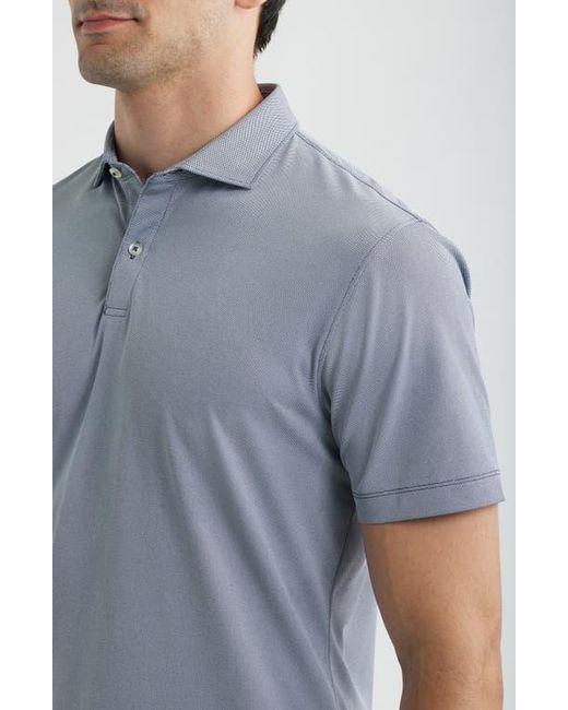 Johnnie-o Blue Solid Mesh Performance Jersey Polo for men