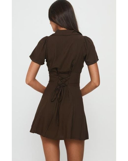 princess polly shirt dress Tawni Long Sleeve Shirt Mini Dress | Blue | Womens