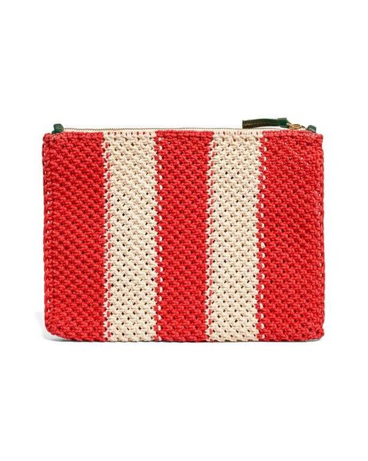 Clare V. Red Ciao Crochet Flat Clutch