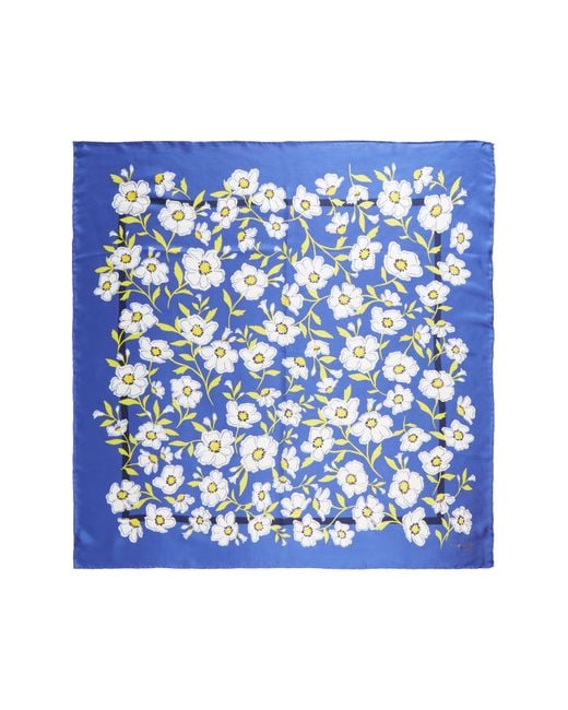 Kate Spade Blue Sunshine Floral Silk Square Scarf